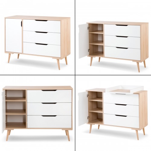 SOFIE Commode à langer à tiroirs et étagères style scandinave 2