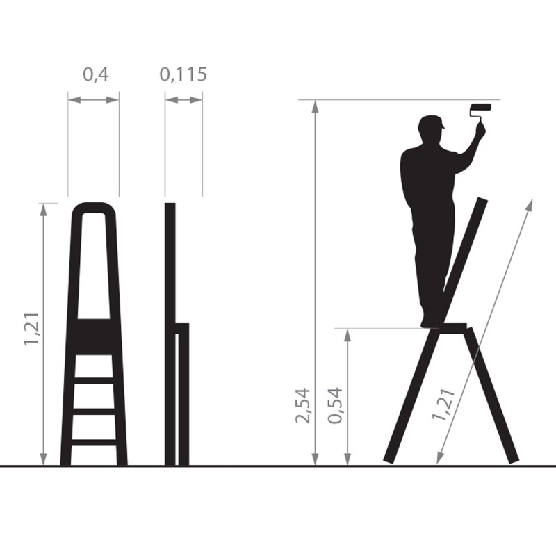Escabeau en aluminium 3 marches
