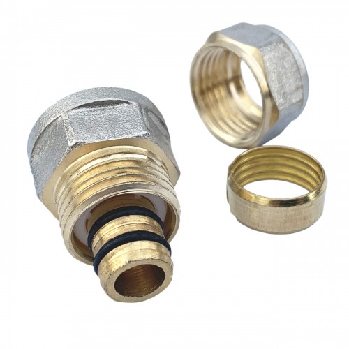 Raccord droit à compression femelle pour tube PER Ø16x 1/2" 2