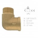 Raccord laiton coudé 90° mâle femelle à visser