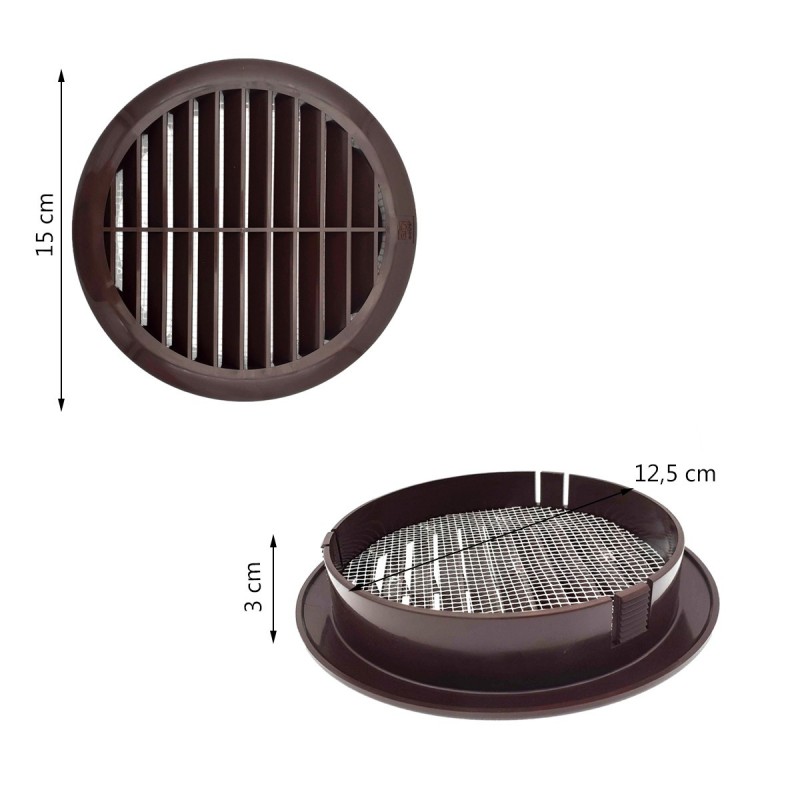 Grille ronde pour pvc et gaine avec moustiquaire Ø125