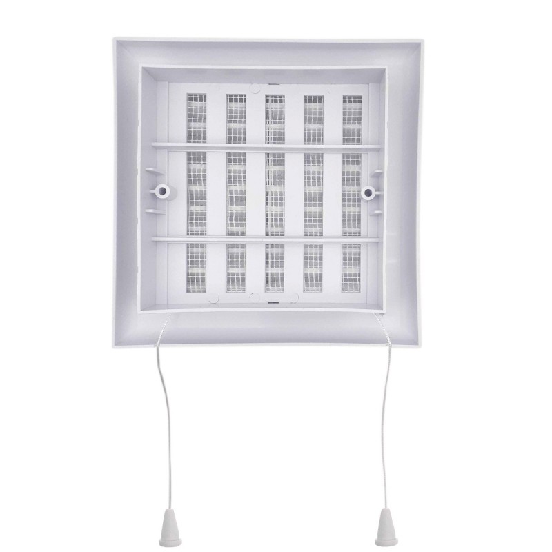 Grille intérieur avec moustiquaire et tirette  140x140mm