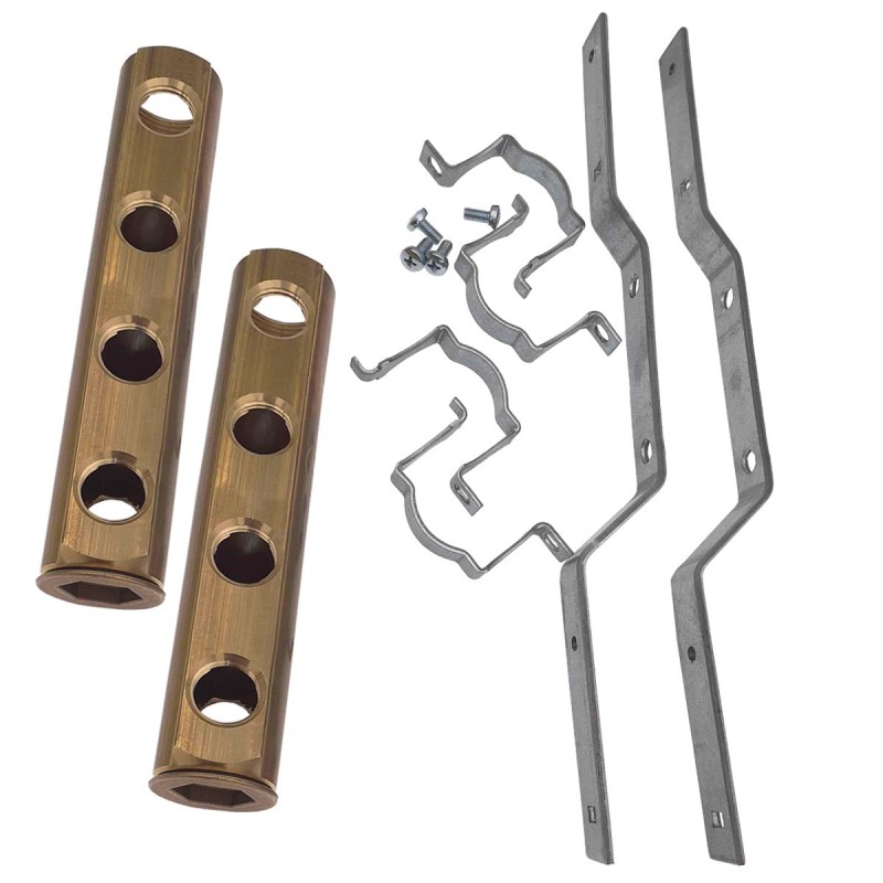 2 collecteurs barreau 4 sorties femelles + fixations