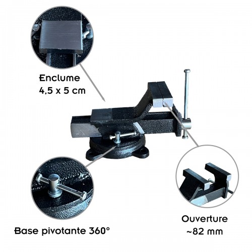 Etau en acier base pivotante charges lourdes 2