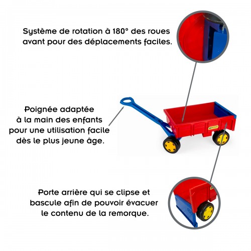 GIGANT chariot remorque enfant jardin plage à tirer 2