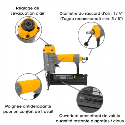 Cloueuse / agrafeuse pneumatique 2 en 1 2
