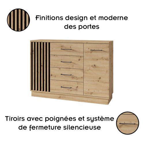 ARTIZ Commode avec portes et 4 tiroirs 2