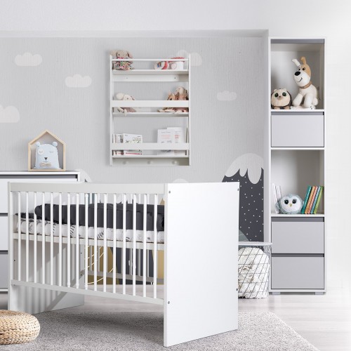 DALIA Meuble Colonne avec étagères et 3 tiroirs style urbain couleur bois 2