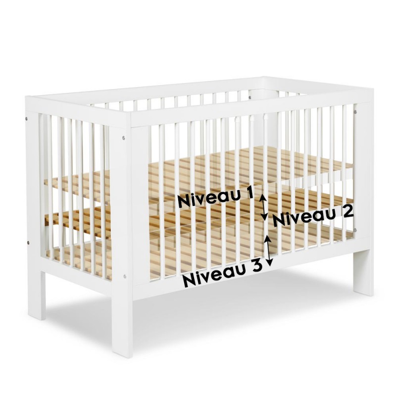 OLIVIA Lit bébé à barreaux 120x60