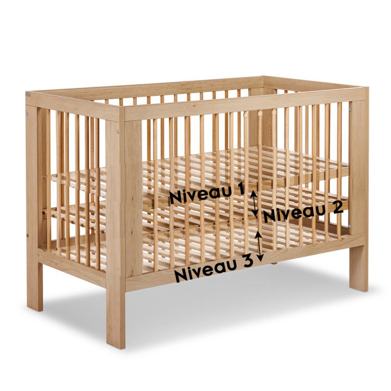 OLIVIA Lit bébé à barreaux 120x60