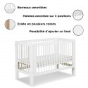OLIVIA Lit bébé à barreaux 120x60