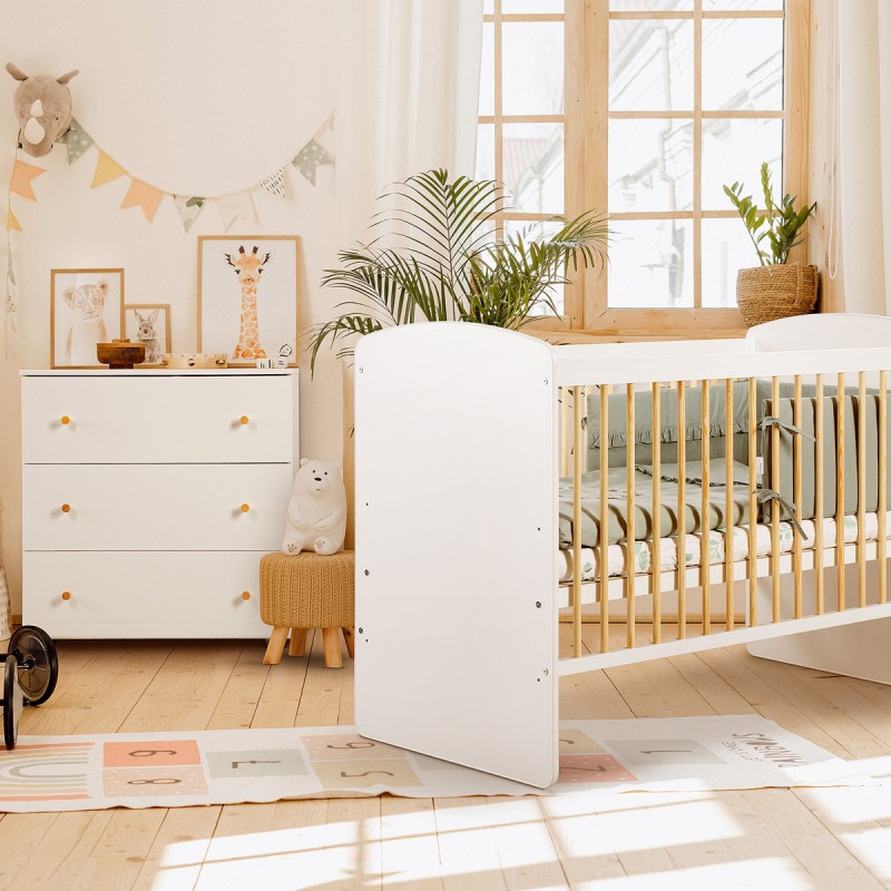 KAROLINA II Ensemble lit bébé 120x60 et commode à langer 3 tiroirs