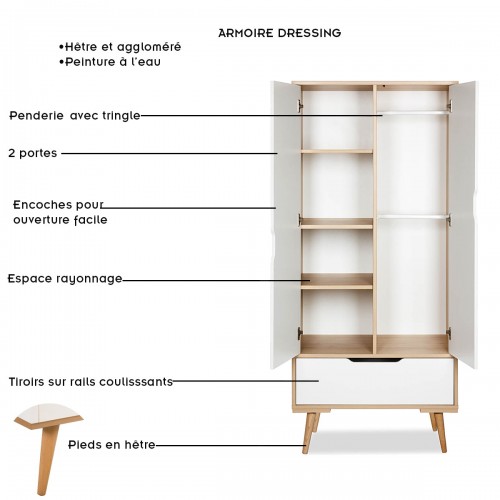 SOFIE Armoire penderie chambre enfant bébé 2