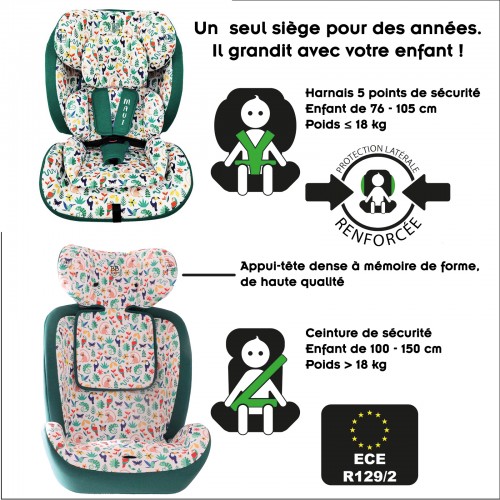 MAUI siège auto extensible pour enfant de 76 - 150 cm sans isofix nouvelles normes R129/2 2