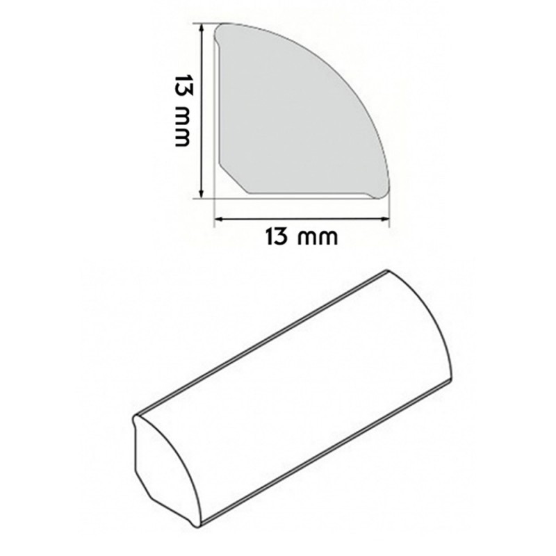 Quart de rond PVC 13 x 13 mm longueur 2,5 m