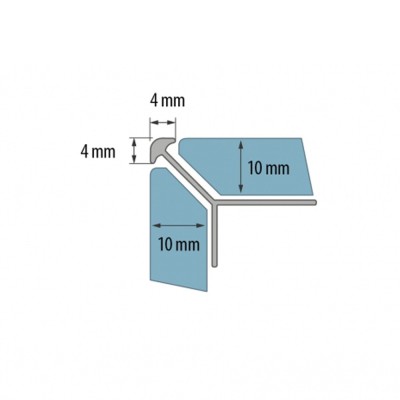 Profilé extérieur pour carrelage 10 mm longeur 2,5 m 2