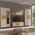 BRUNO Armoire penderie 2 portes 87x193 cm en bois clair design intemporel