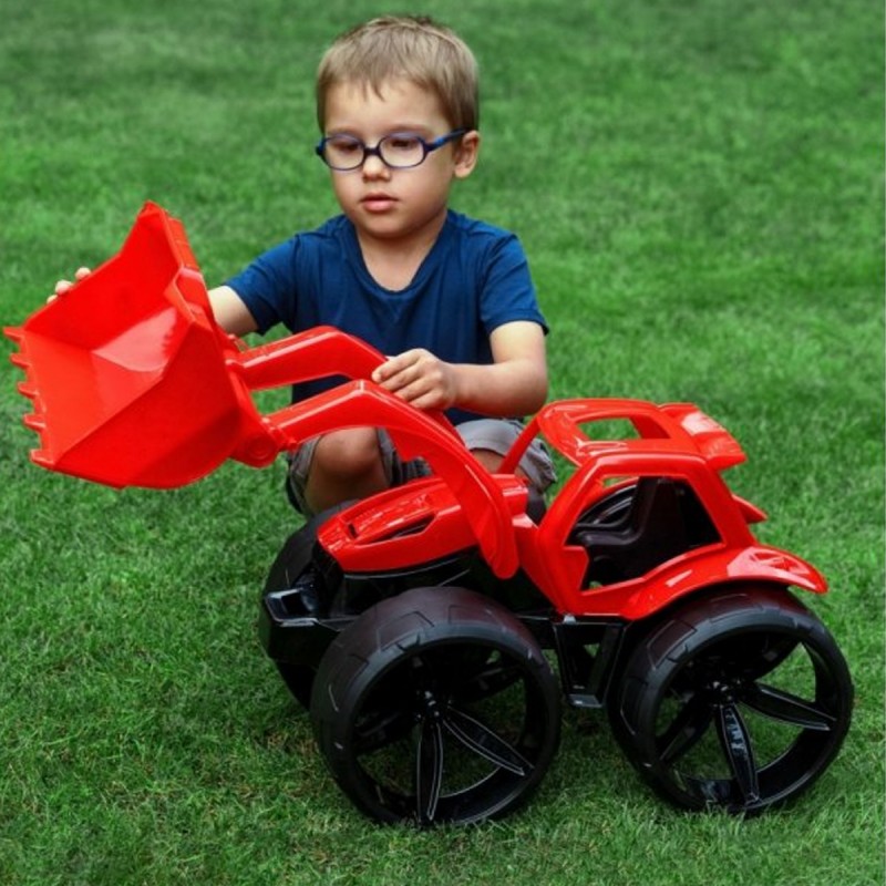 MAXIMUS Bulldozer rouge pour jouets jardin plage
