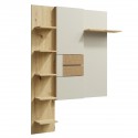 BRUNO Grand panneau mural 6 étagères 125x174 cm en bois clair design intemporel