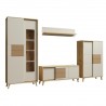 BRUNO Ensemble de salon blanc et bois clair