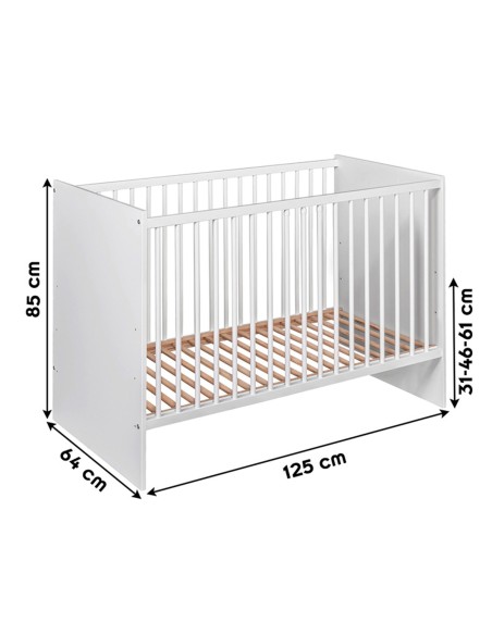 PAULA Lit bébé évolutif dimensions