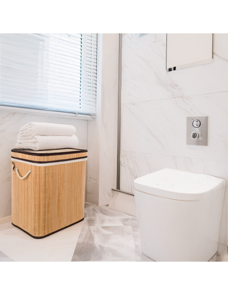 RUNHY Panier à linge en bambou