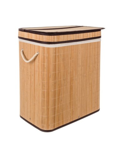 RUNHY Panier à linge en bambou
