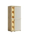 CANDY Armoire vitrée 5 étages courbée à relief en bois moderne design épuré