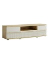 CANDY Meuble bas TV moderne à relief bois design tendance contemporain courbé design épuré