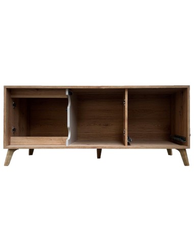 BRUNO Meuble TV 2 portes 1 tiroir 130x53 cm en bois clair design intemporel