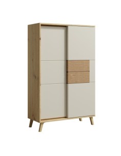 BRUNO Vaisselier 2 portes 87x137 cm en bois clair design intemporel