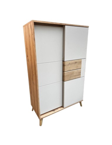 BRUNO Vaisselier 2 portes 87x137 cm en bois clair design intemporel