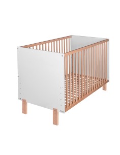 MATTI Lit bébé évolutif à barreaux pieds droits vernis écologique