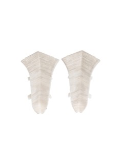 Lot de 2 angles intérieurs pour plinthe PVC 59 mm