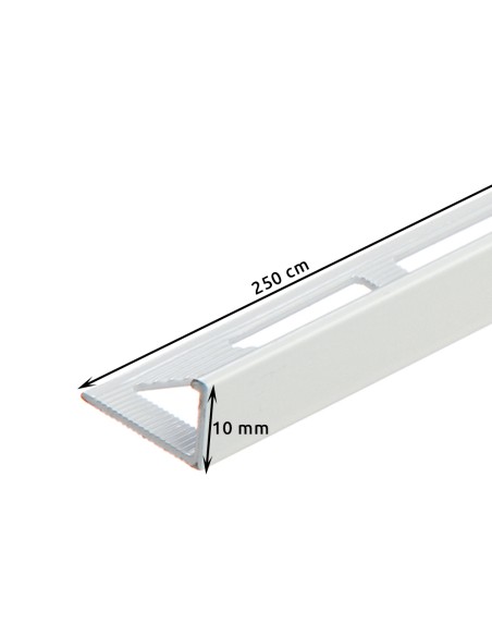 Profilé de finition en aluminium pour carrelage angle droit 10 mm longueur 2,5 m