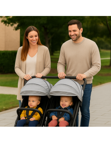 Poussette jumeaux ou enfants rapprochés largeur 74 cm