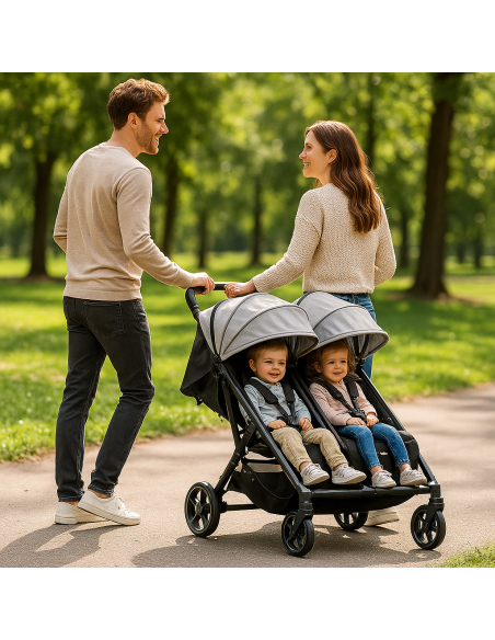 Poussette jumeaux ou enfants rapprochés largeur 74 cm