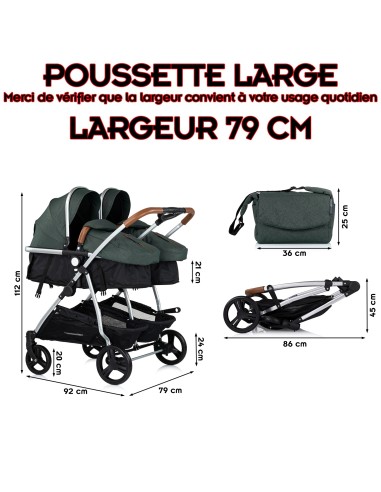 Poussette jumeaux ou enfants rapprochés avec ou sans siège auto