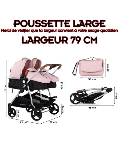Poussette jumeaux ou enfants rapprochés avec ou sans siège auto