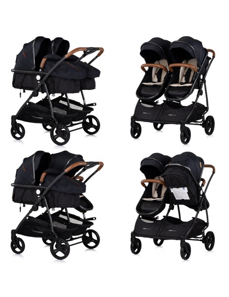 Poussette jumeaux ou enfants rapprochés avec ou sans siège auto