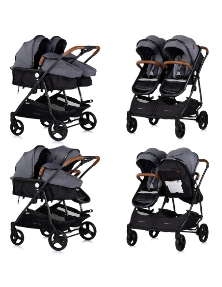 Poussette jumeaux ou enfants rapprochés avec ou sans siège auto