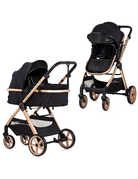 VISTA Poussette combinée jusqu'à 22 kg nacelle souple + assise classique avec cosy i-Size et base Isofix en option