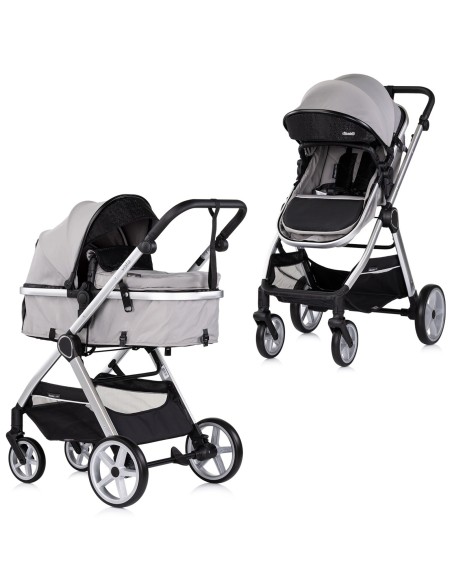 VISTA Poussette combinée jusqu'à 22 kg nacelle souple + assise classique avec cosy i-Size et base Isofix en option