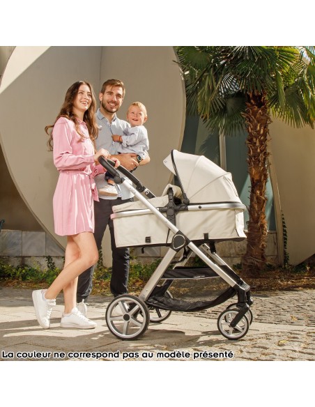 VISTA Poussette combinée jusqu'à 22 kg nacelle souple + assise classique avec cosy i-Size et base Isofix en option