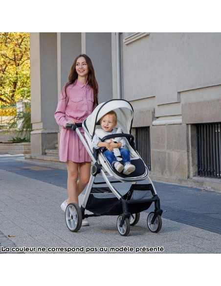 VISTA Poussette combinée jusqu'à 22 kg nacelle souple + assise classique avec cosy i-Size et base Isofix en option