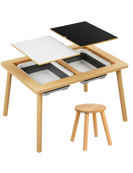 Table Sensorielle en Bois avec Tabouret
