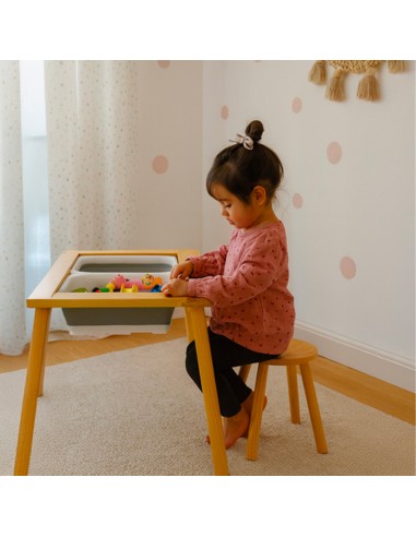 Table Sensorielle en Bois avec Tabouret