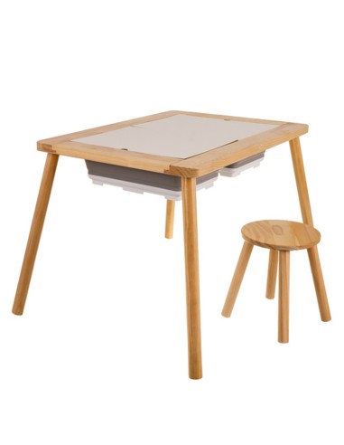 Table Sensorielle en Bois avec Tabouret