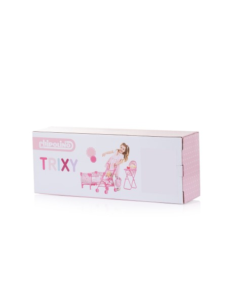TRIXY Poussette de Poupée Pliable Chaise Haute Sac à Langer et Lit parapluie Enfant