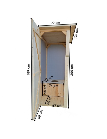 Toilette Sèche extérieure en bois naturel